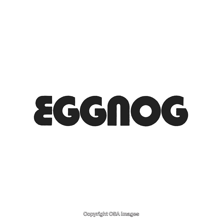 Stylish Typography of the Word 'Eggnog' in Bold Black Font