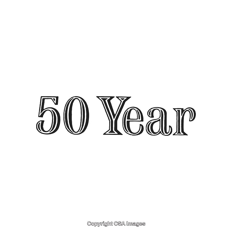 Elegant Number Design Celebrating a 50 Year Milestone Achievement