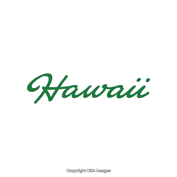 Green Handwritten 'Hawaii' Text on White Background