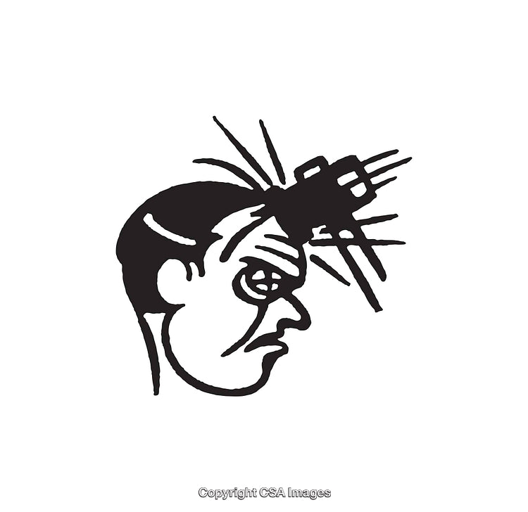 Dynamic Black and White Line Art Illustration of Facial Expression