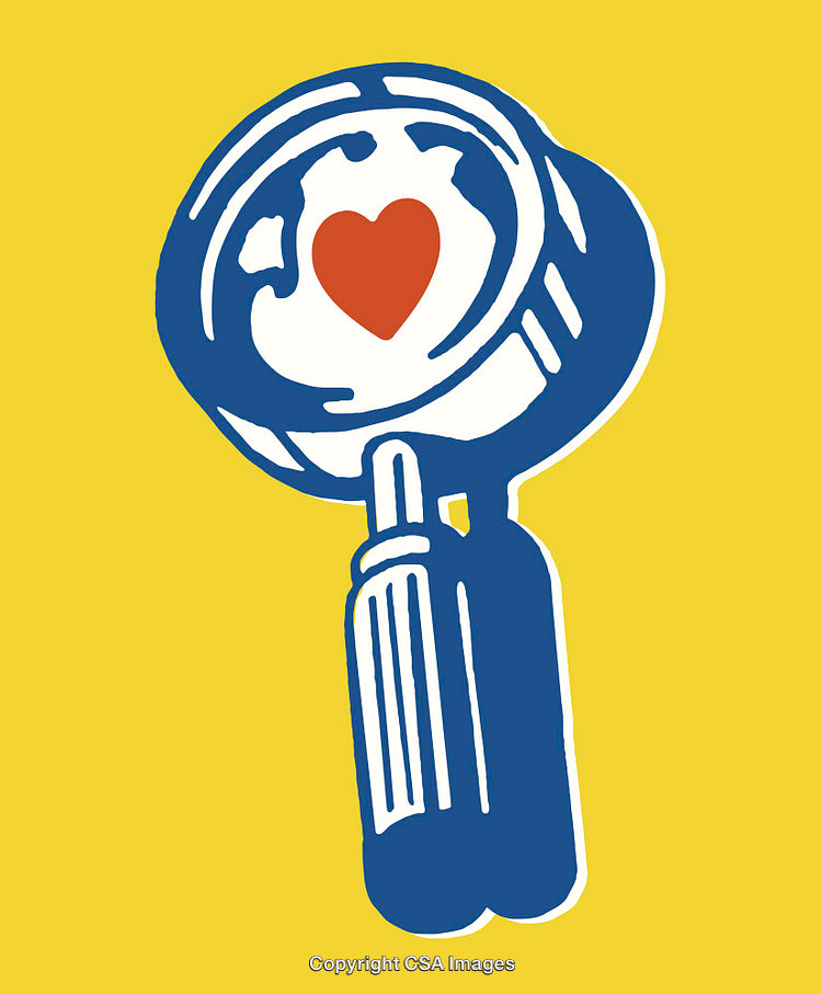 Colorful Illustration of a Key with a Heart in Circular Design