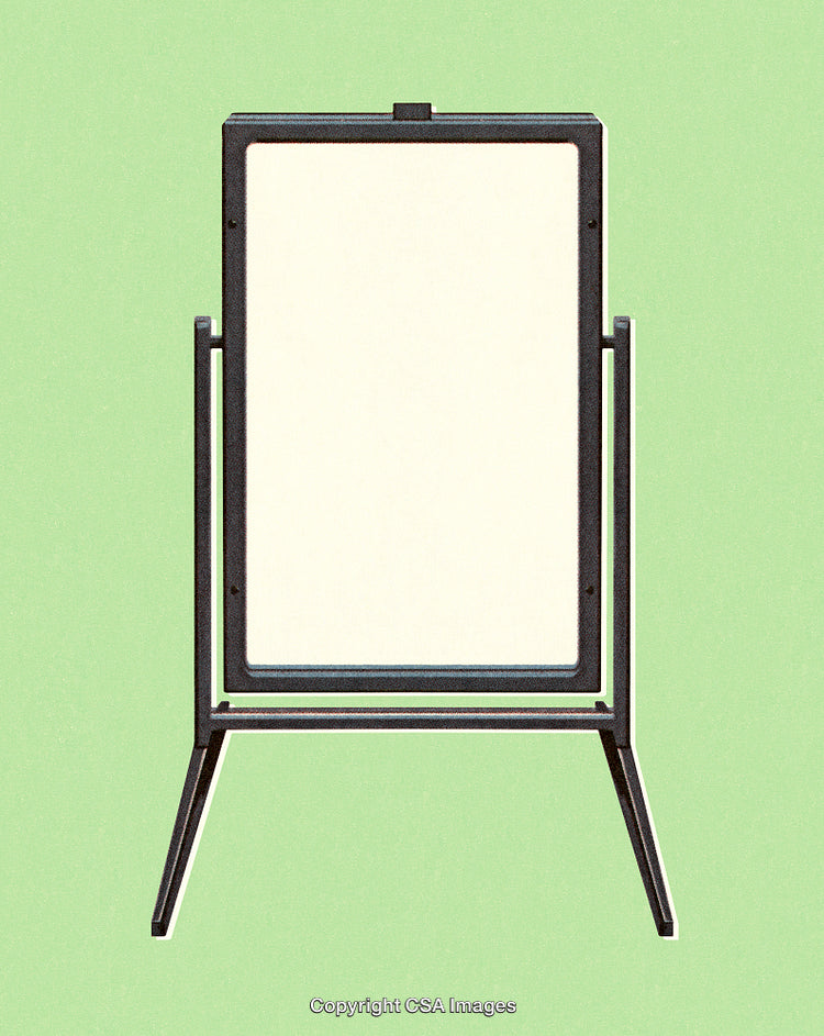 Blank Framed Signboard on Green Background, Ideal for Custom Designs or Advertisements