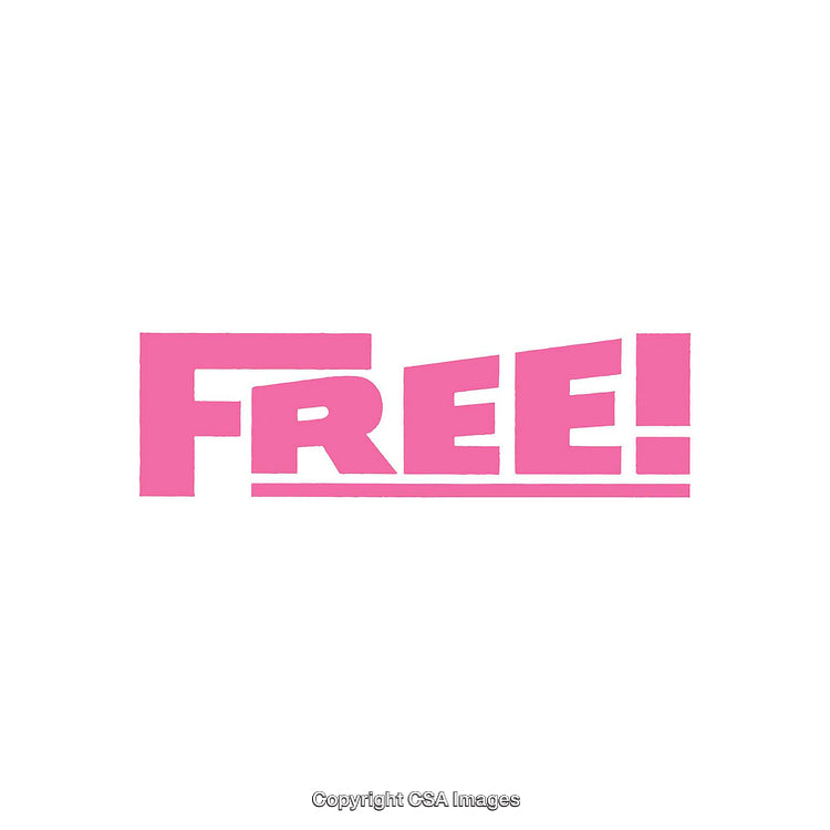 Bold Pink Text Display Featuring the Word Free on White Background