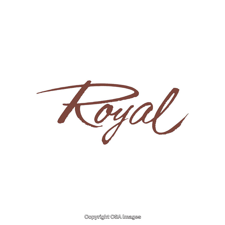 Elegant Handwritten Script Word 'Royal' in Stylish Brown Tones