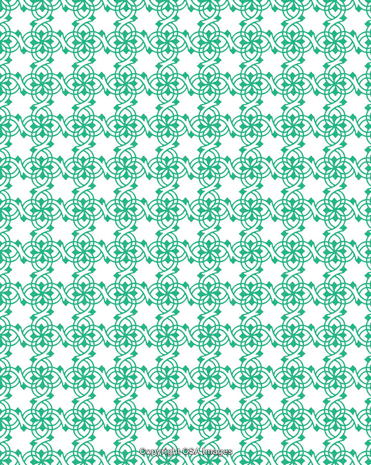 Green Intricate Geometric Pattern with Repetitive Design Elements