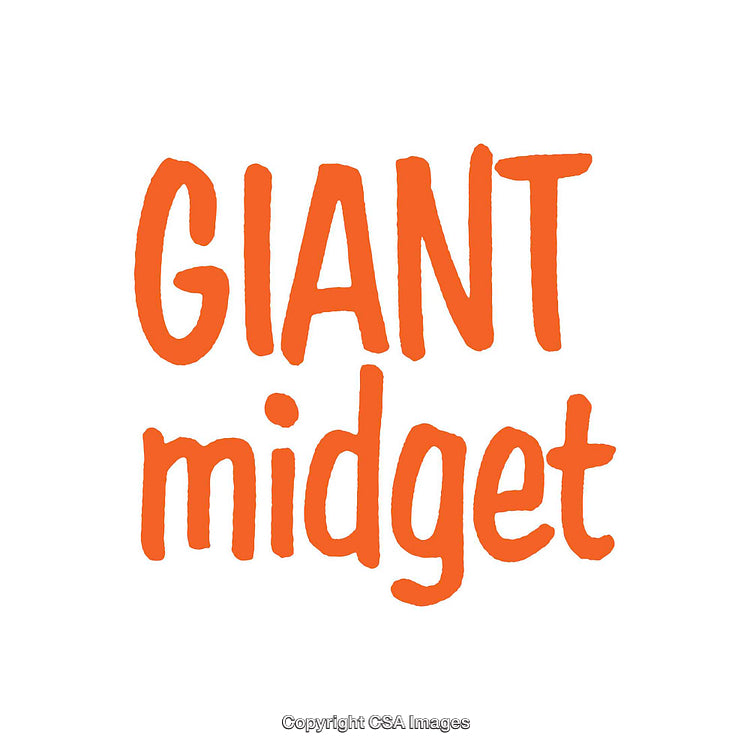Orange Text Illustration Featuring the Words Giant and Midget