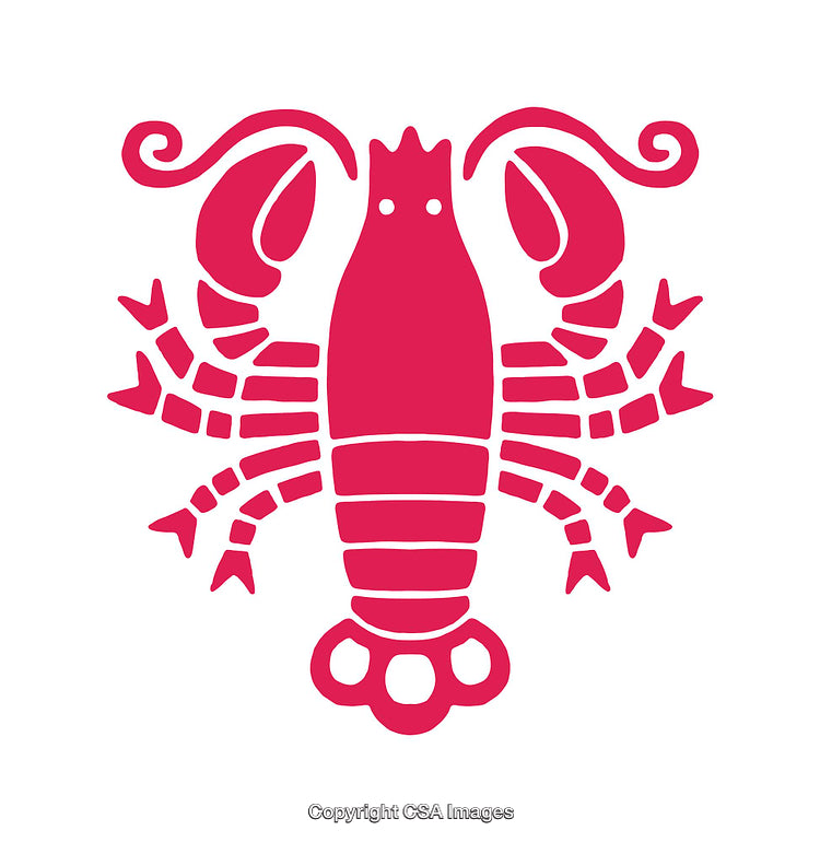 Red Lobster Icon with Simplified Design on White Background