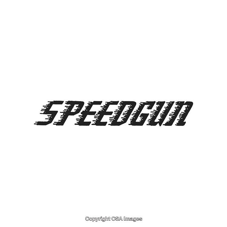 Dynamic Black Speedgun Logo with Motion Effect on White Background