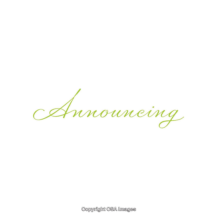 Elegant Green Announcing Script on White Background for Creative Use