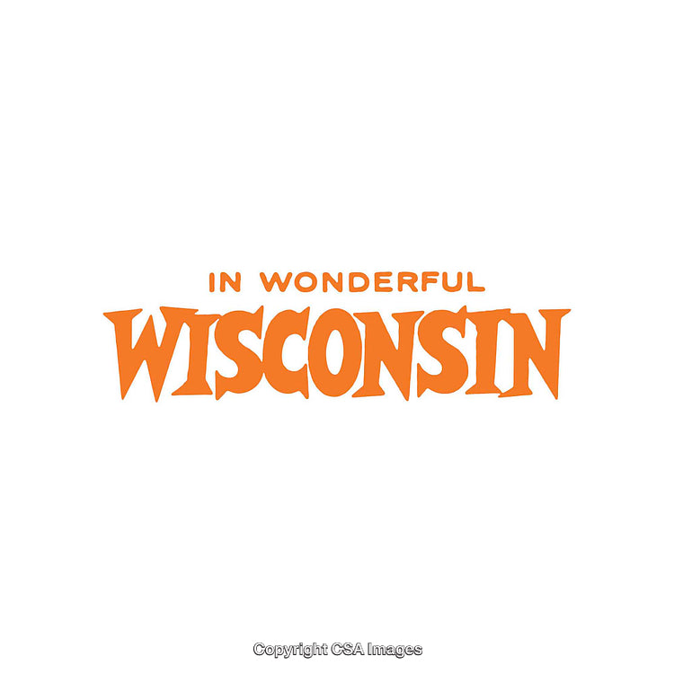 Bold Orange Typography Emphasizing the Wonderful Destination of Wisconsin