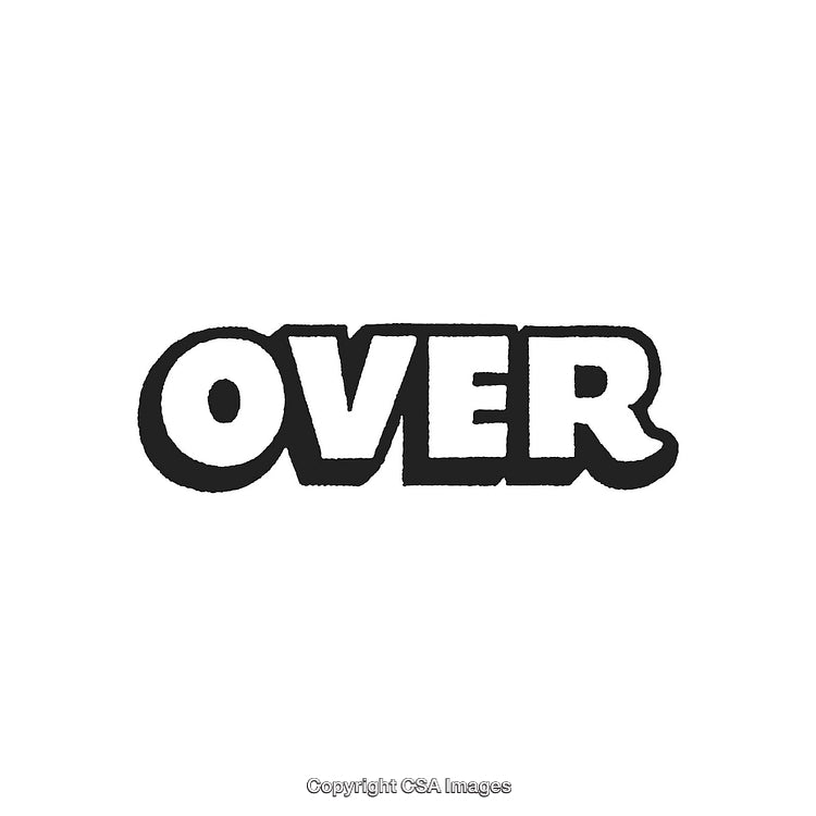 Bold Typography Art Featuring the Word 'Over' in Striking Black and White