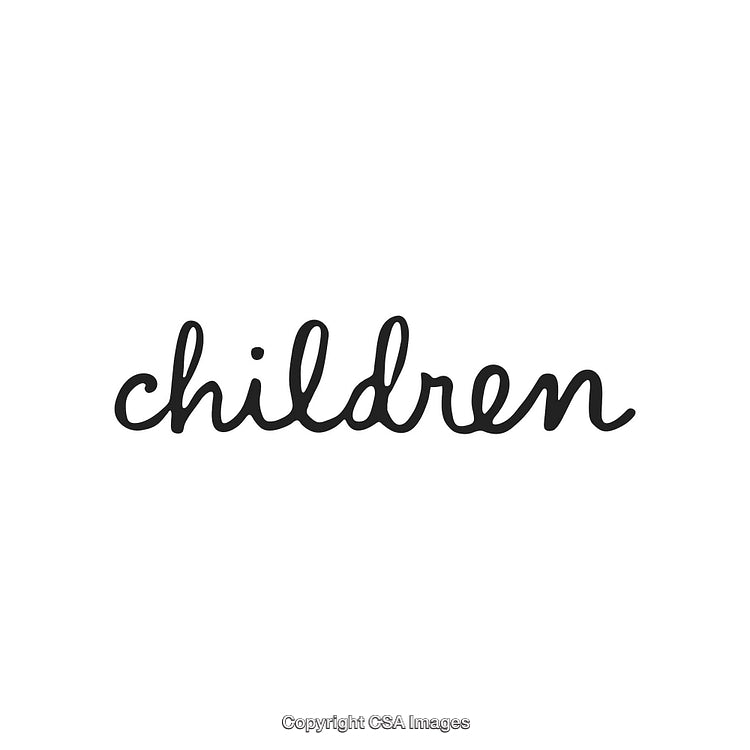 Handwritten Cursive Typography Displaying the Word 'Children' in Script Style