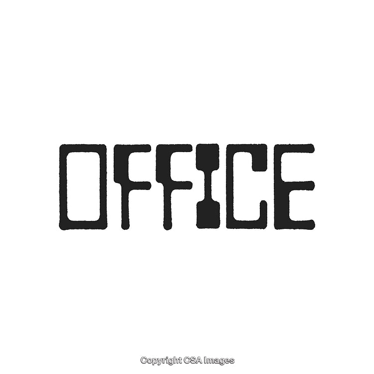 Bold Stylized Text Depicting the Word Office on a White Background