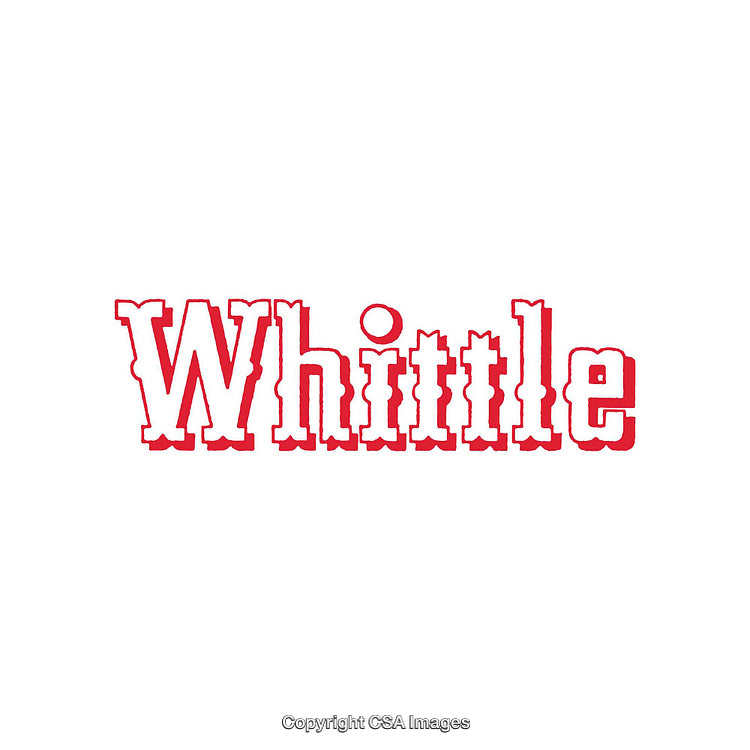Bold Typography Featuring the Word 'Whittle' in Red Letters on White Background