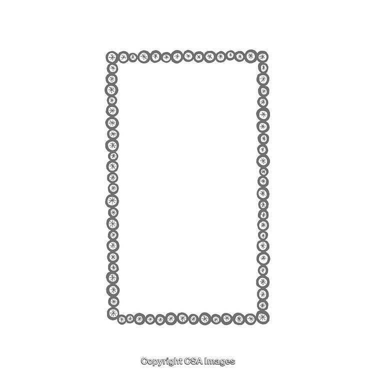 Elegant Rectangular Frame with Delicate Snowflake Pattern on White Background