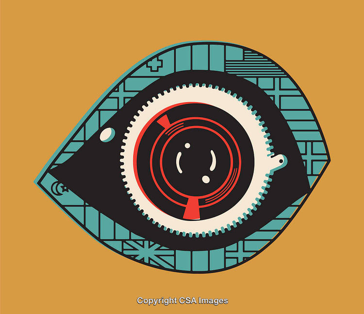 Eye-Inspired Symbolic Illustration Featuring Geometric Motifs and Stylized Art