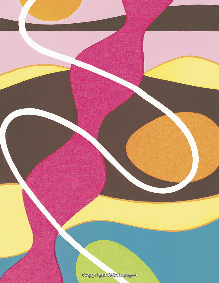 Abstract Colorful Geometric Artwork With Vibrant Flowing Shapes And Lines