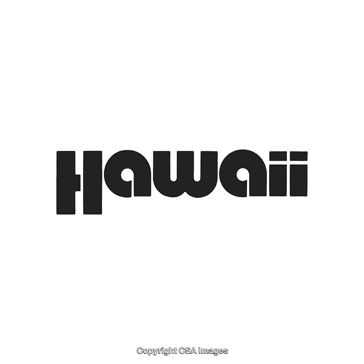 Bold Retro Hawaii Typography in Black and White Minimalist Design