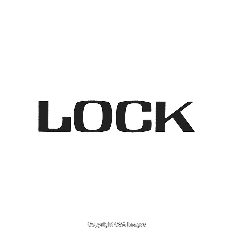 Typography Design Featuring the Word 'Lock' in a Bold Black Font