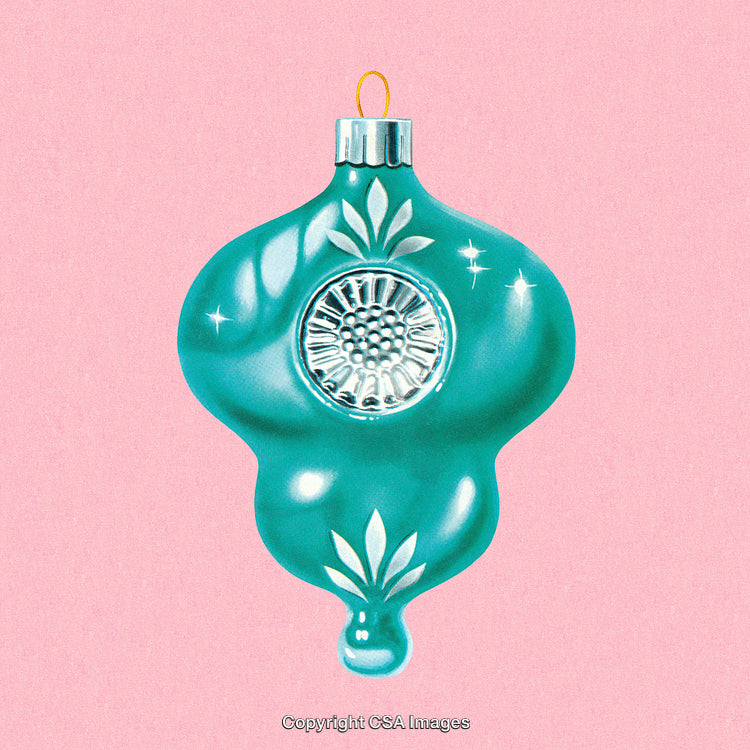 Elegant Vintage Christmas Ornament on a Soft Pink Background