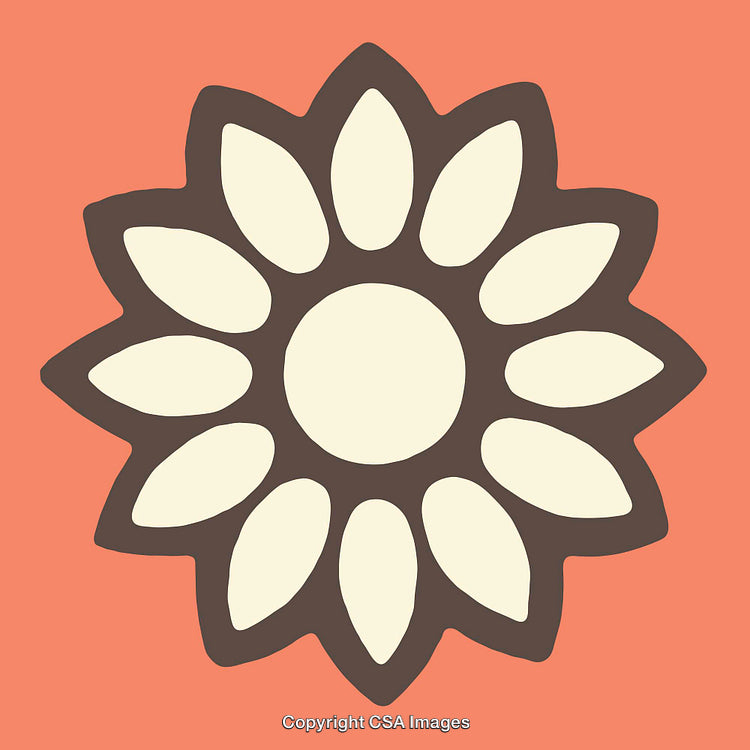 Stylized Illustration of a Flower Design with Bold Colors and Simplicity