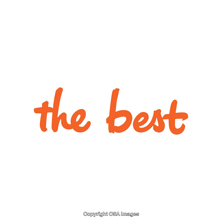 Orange Handwritten Text Depicting 'The Best' on White Background