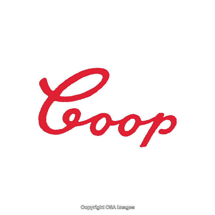 Red Script Coop Logo on White Background