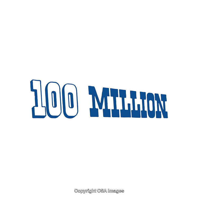 Bold Blue Typography Representing the Significant Figure of 100 Million