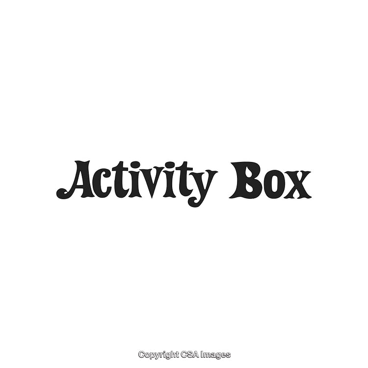 Stylized Text Design Featuring Phrase 'Activity Box' on a White Background
