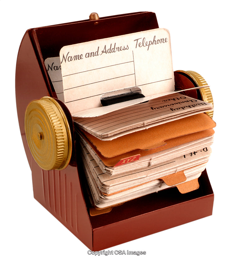 Vintage Rotary Rolodex Filled with Name and Address Cards