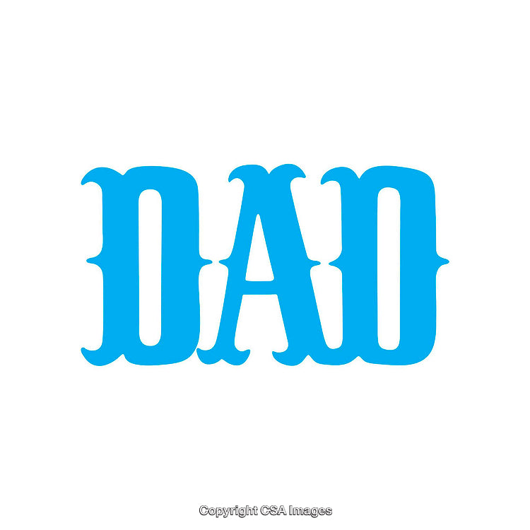 Simple Typography Design Featuring the Word Dad in Bold Blue Text