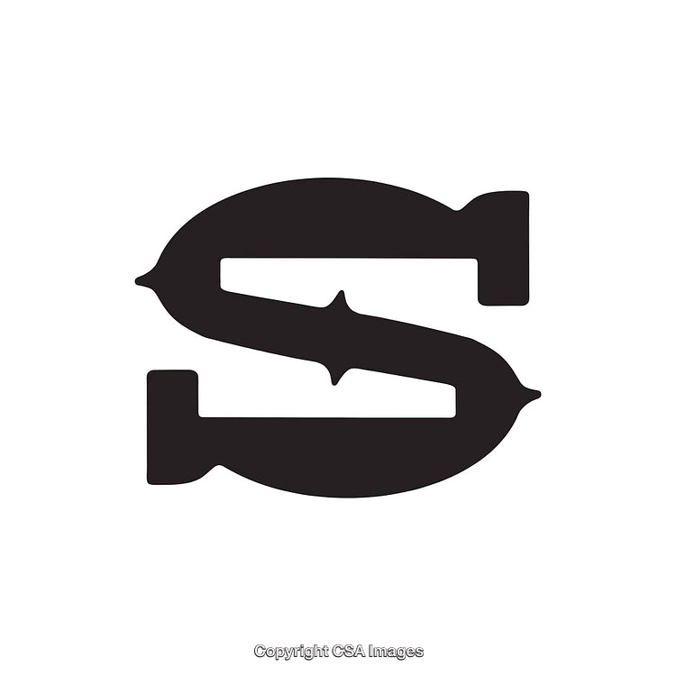 Creative Art Design Featuring the Letter S in Bold Black on White