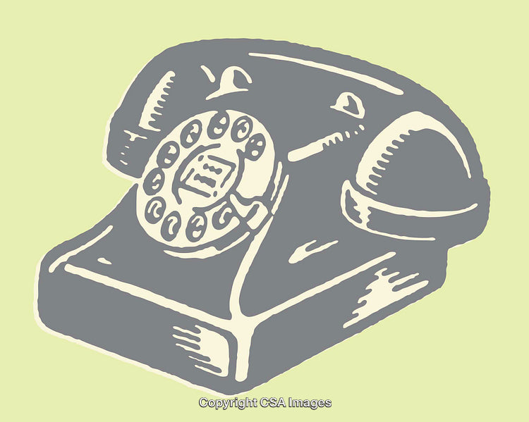 Retro Style Illustration of a Vintage Rotary Telephone