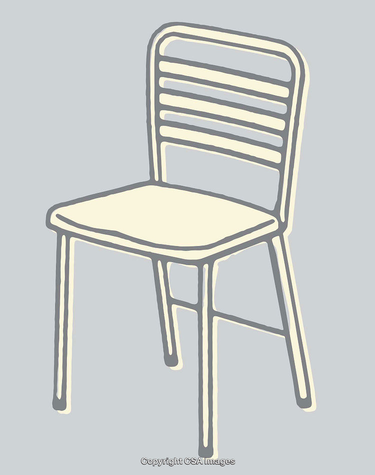 Minimalist Illustration of a Metal Chair in Contemporary Line Art Style