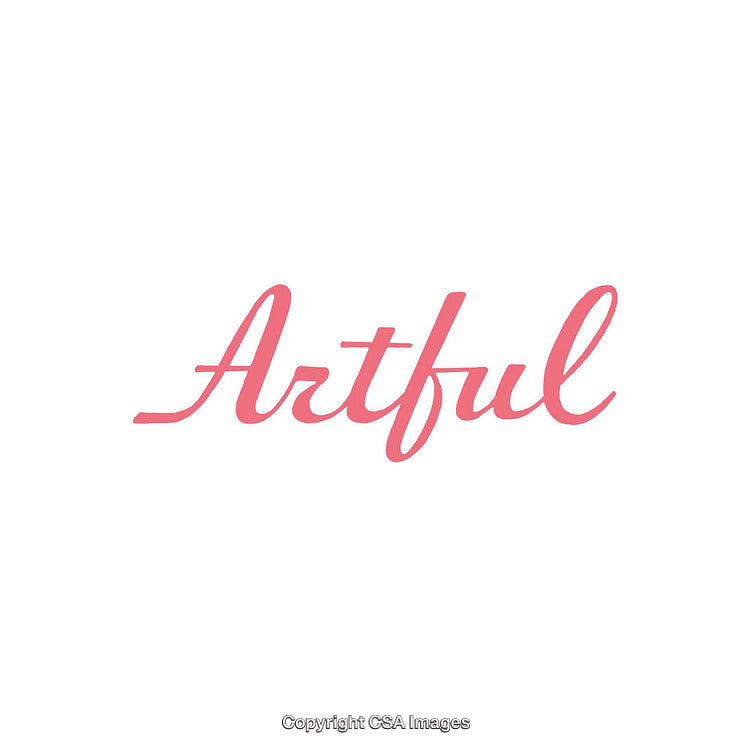 Elegant Pink Typographic Design Featuring the Word 'Artful' in Cursive Script