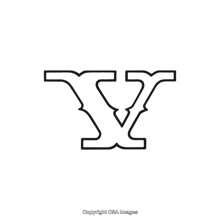 Elegant Monochrome Design Featuring the Letter V in a Decorative Style