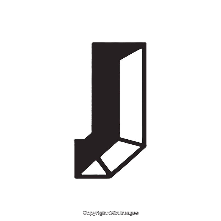 Modern Monochrome Stylized Letter J Design Illustration
