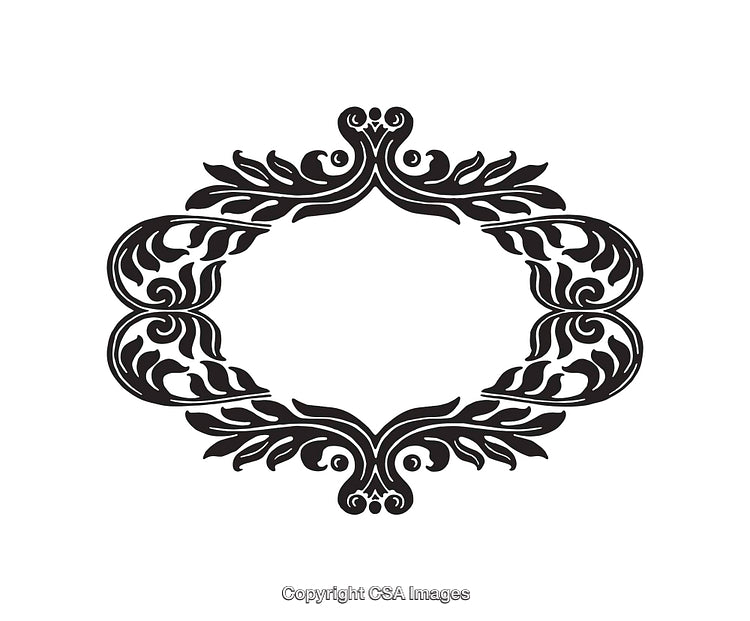 Black and White Ornate Decorative Frame with Intricate Patterns