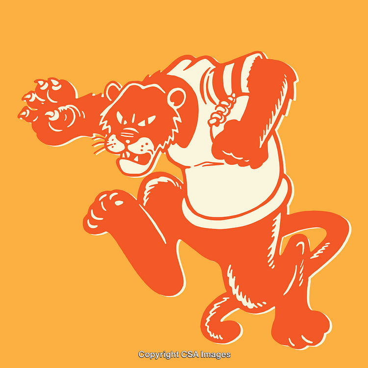 Dynamic Illustration of a Fierce Tiger in Action