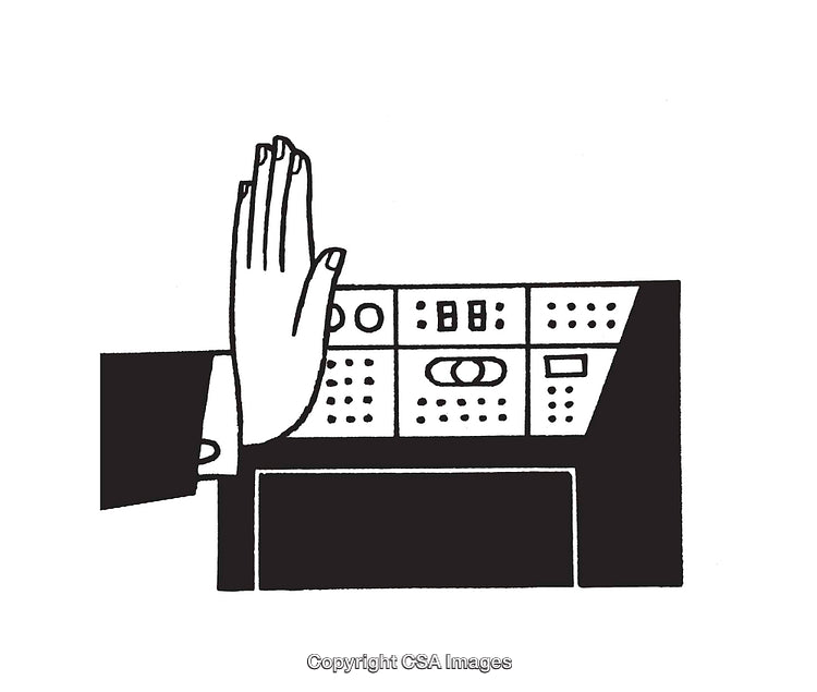 Illustration Showcasing a Hand Interacting with a Control Panel