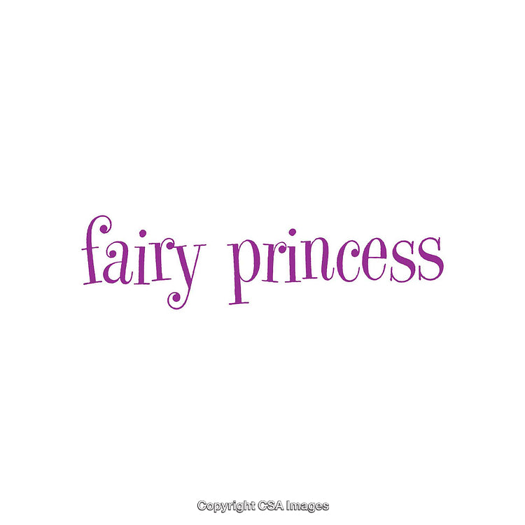 Purple Fairy Princess Text on White Background