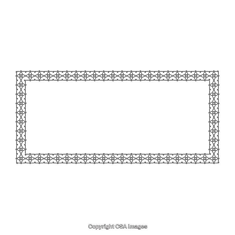 Elegant Black and White Decorative Rectangular Ornamental Border Design
