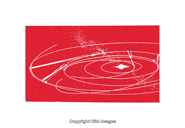 Abstract Red Background with Dynamic White Line Patterns