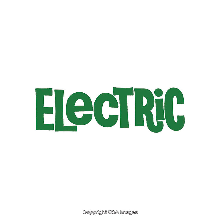 Green Stylized Text Inscription Highlighting Electric Theme
