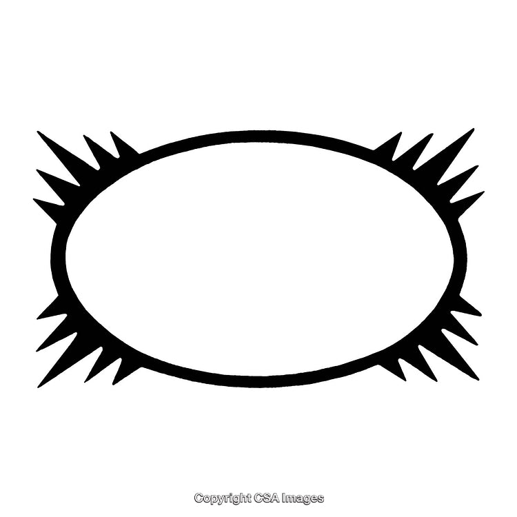Black and White Border with Spiked Oval Design