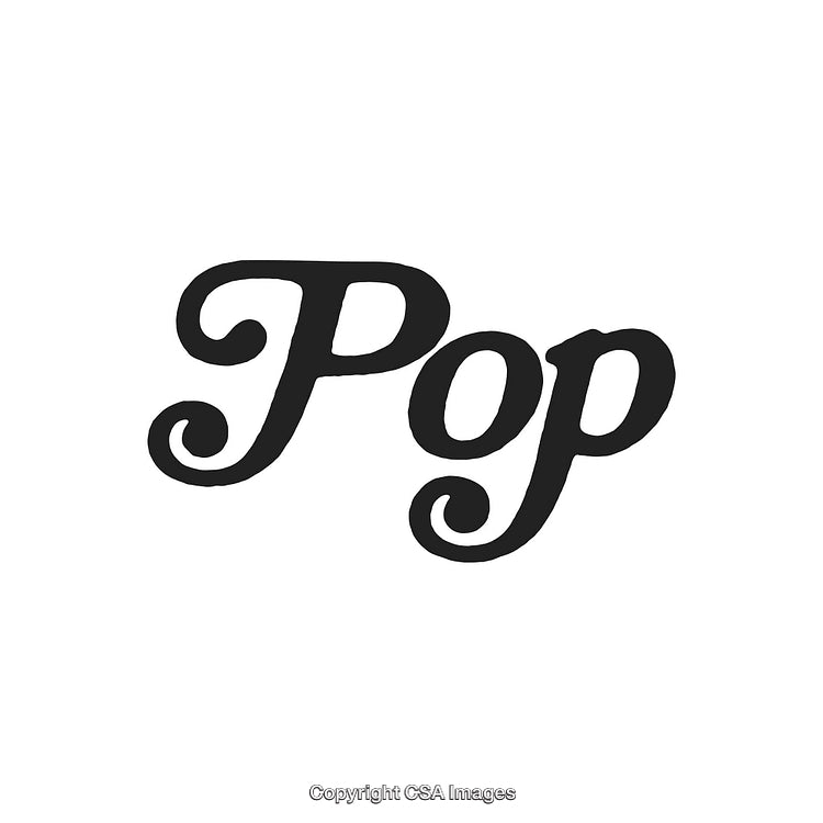 Minimalist Black Typography of Word Pop on White Background