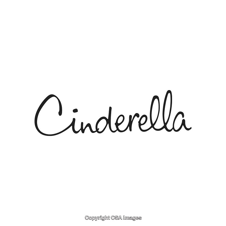 Elegant Handwritten Script Featuring the Word 'Cinderella' on White Background
