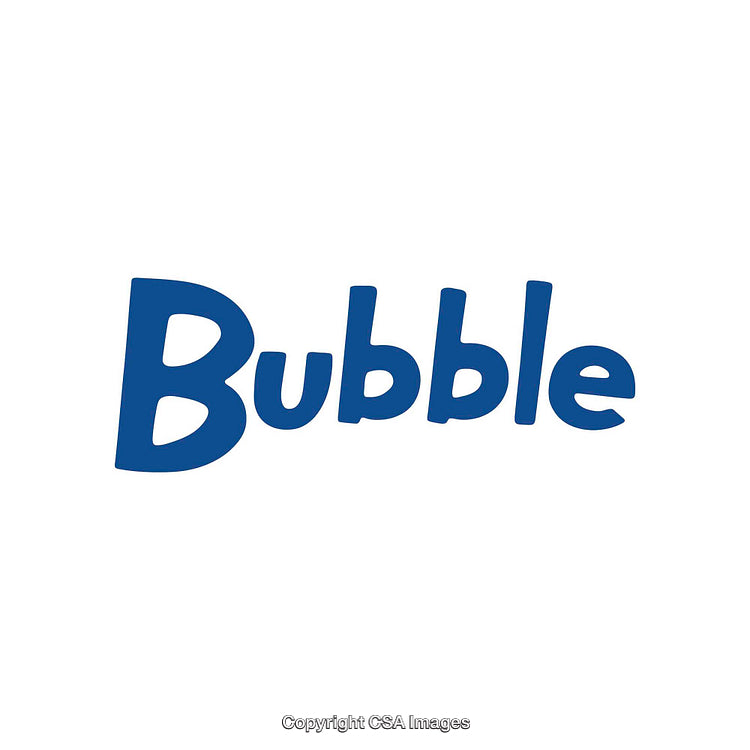 Stylized Text Design Featuring the Word 'Bubble' in Bold Blue Letters
