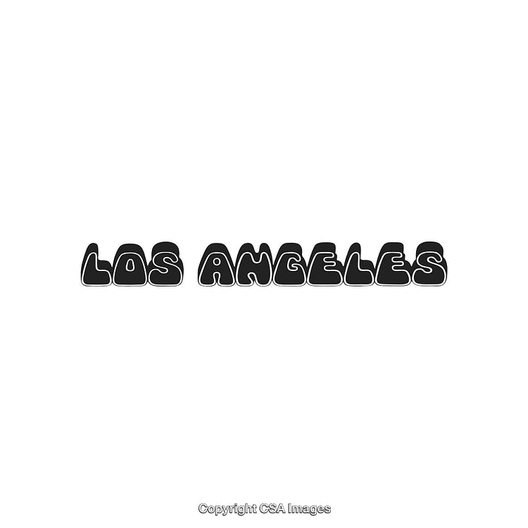 Stylized Black and White Text Displaying 'Los Angeles' in Bold Font Design