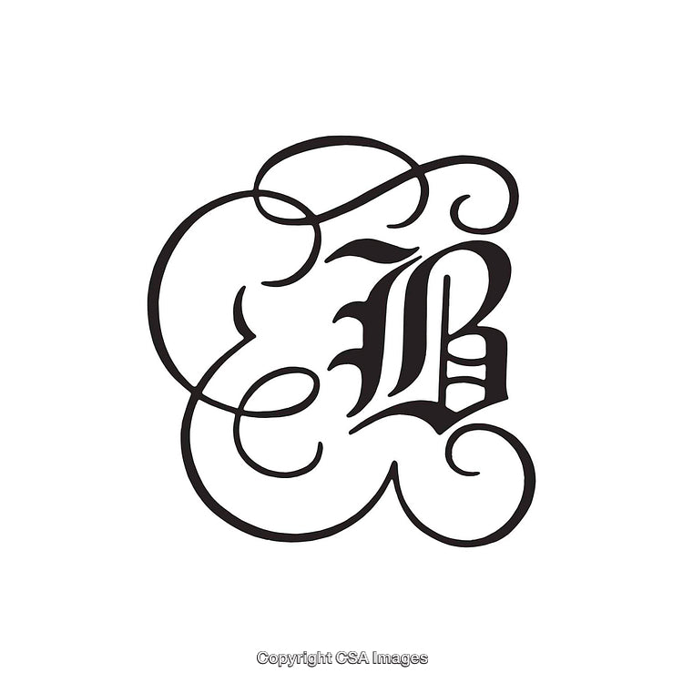 Elegantly Styled Letter B With Curved Flourish Details